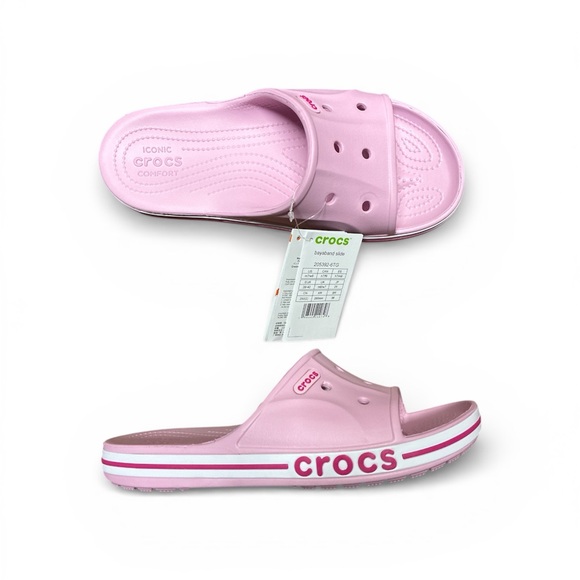 Crocs Bayaband Slide Ballerina Pink/Candy Pink size 9 new - Picture 2 of 4